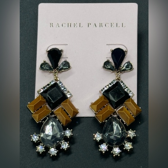 Luxe Rachel Parcell Crystal Drop Statement Earrings - Picture 2 of 11